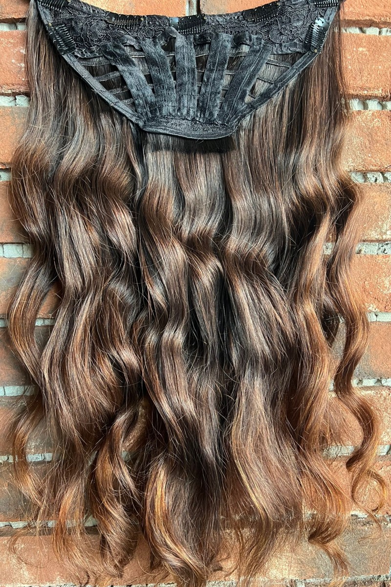 U Part Peruk yarımay çıtçıt Gerçek Saç 