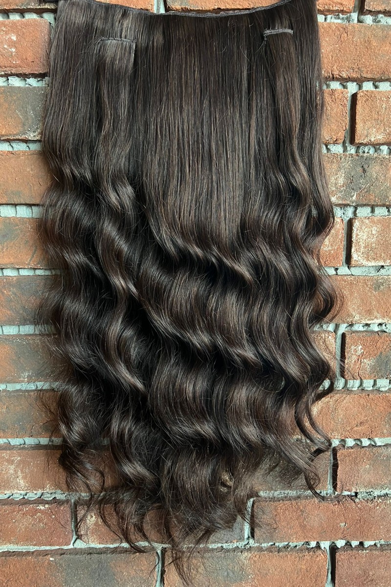 U Part Peruk yarımay çıtçıt Gerçek Saç 