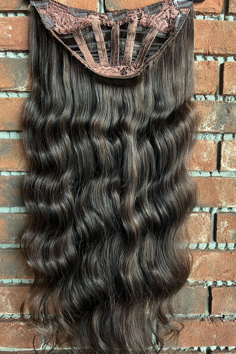 U Part Peruk yarımay çıtçıt Gerçek Saç 