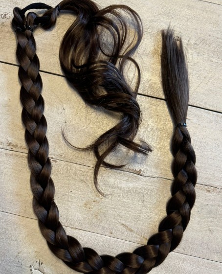 80cm Jumbo BOy Uzun Lastikli Örgü At kuyruğu saç