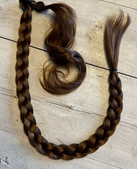 80cm Jumbo BOy Uzun Lastikli Örgü At kuyruğu saç