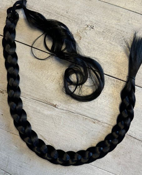 80cm Jumbo BOy Uzun Lastikli Örgü At kuyruğu saç