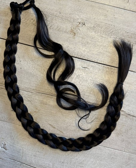 80cm Jumbo BOy Uzun Lastikli Örgü At kuyruğu saç