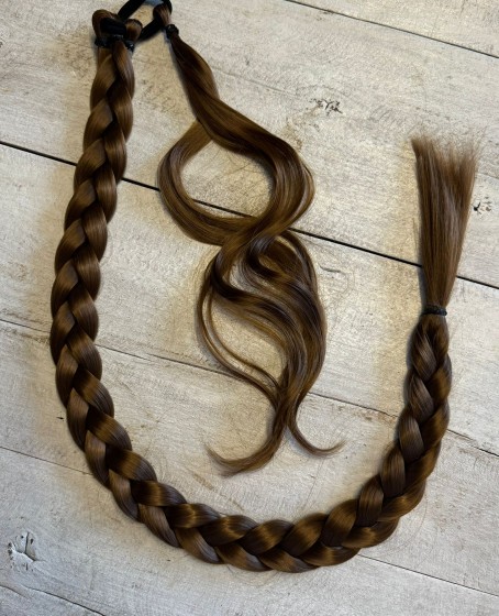 80cm Jumbo BOy Uzun Lastikli Örgü At kuyruğu saç