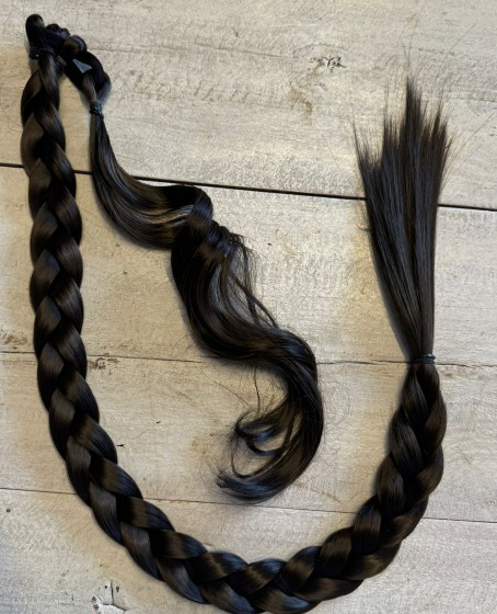 80cm Jumbo BOy Uzun Lastikli Örgü At kuyruğu saç