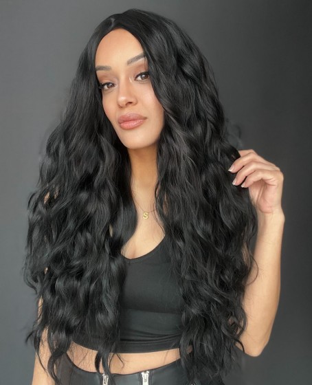 Uzun Doğal Su dalgalı Perçemsiz Tepesi Baş derisi görünümlü Yeni sezon