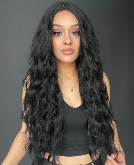 Uzun Doğal Su dalgalı Perçemsiz Tepesi Baş derisi görünümlü Yeni sezon