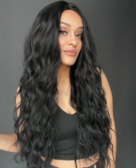 Uzun Doğal Su dalgalı Perçemsiz Tepesi Baş derisi görünümlü Yeni sezon