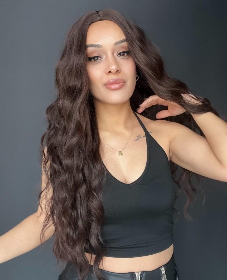 Uzun Doğal Su dalgalı Perçemsiz Tepesi Baş derisi görünümlü Yeni sezon