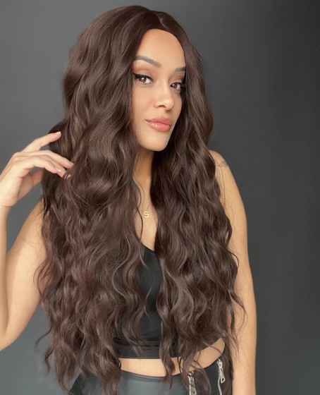 Uzun Doğal Su dalgalı Perçemsiz Tepesi Baş derisi görünümlü Yeni sezon