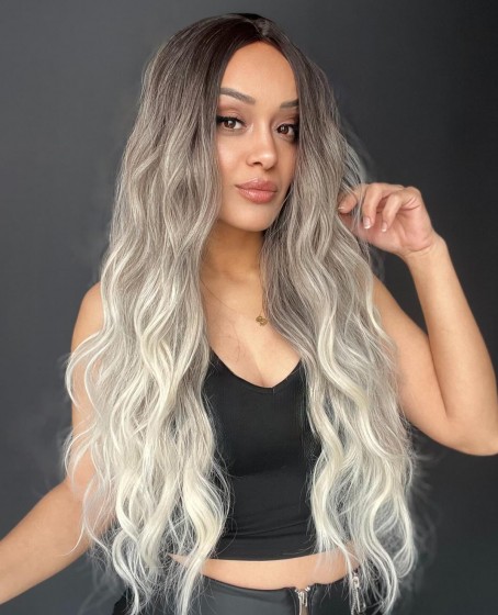 Uzun Doğal Su dalgalı Perçemsiz Tepesi Baş derisi görünümlü Yeni sezon