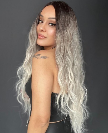 Uzun Doğal Su dalgalı Perçemsiz Tepesi Baş derisi görünümlü Yeni sezon