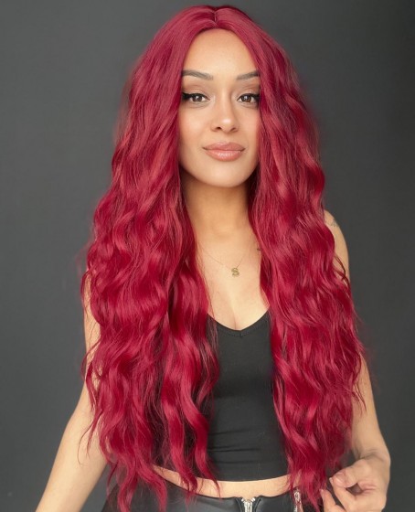 Uzun Doğal Su dalgalı Perçemsiz Tepesi Baş derisi görünümlü Yeni sezon