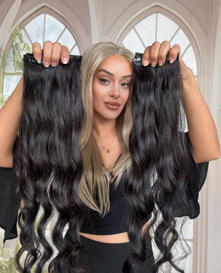 8 parça Gerçek saç Çıt çıt seti