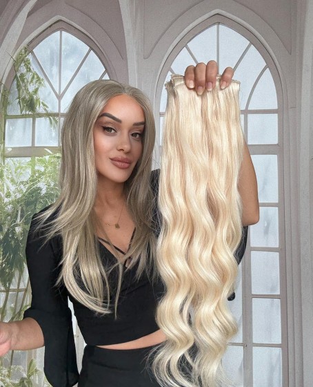 8 parça Gerçek saç Çıt çıt seti