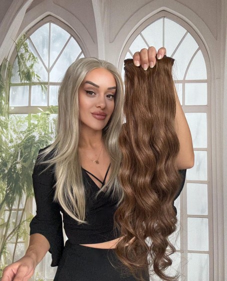 8 parça Gerçek saç Çıt çıt seti