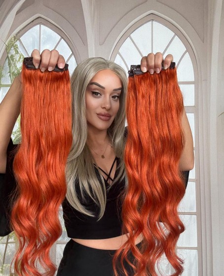 8 parça Gerçek saç Çıt çıt seti