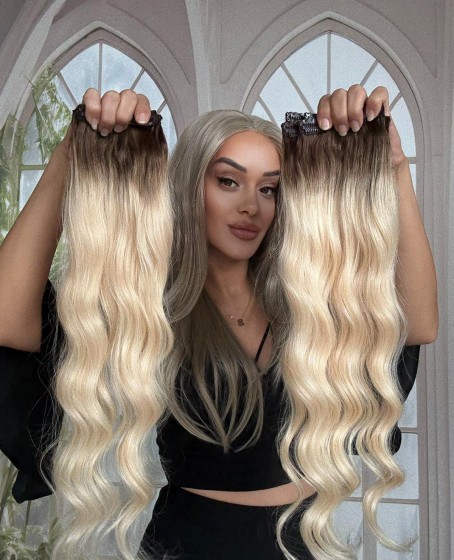 8 parça Gerçek saç Çıt çıt seti