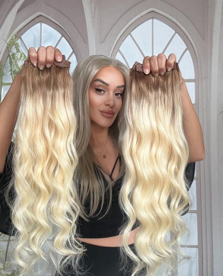 8 parça Gerçek saç Çıt çıt seti