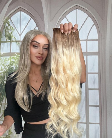 8 parça Gerçek saç Çıt çıt seti