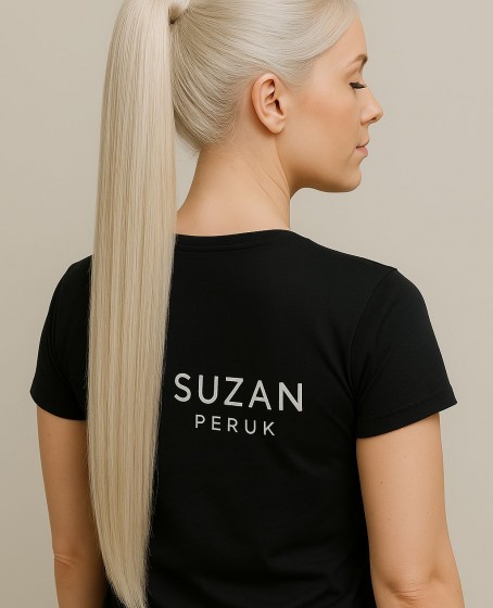 Gerçek saç Bağcıklı cırtlı boyanabilir fönlenebilir At kuyruğu Renk seçenekli