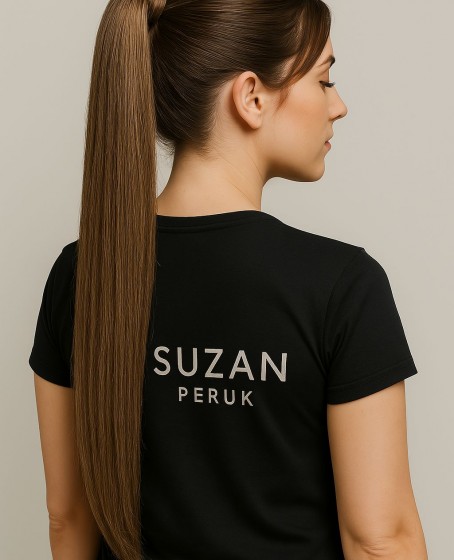 Gerçek saç Bağcıklı cırtlı boyanabilir fönlenebilir At kuyruğu Renk seçenekli