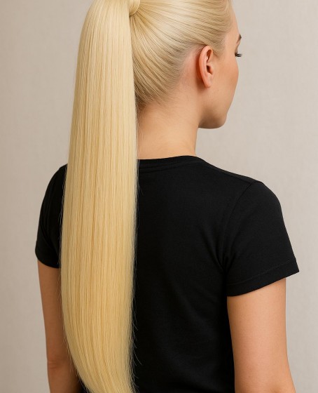 Gerçek saç Bağcıklı cırtlı boyanabilir fönlenebilir At kuyruğu Renk seçenekli