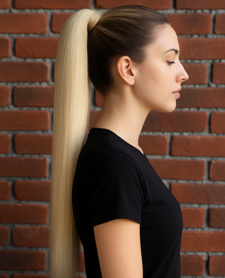 Gerçek saç Bağcıklı cırtlı boyanabilir fönlenebilir At kuyruğu Renk seçenekli