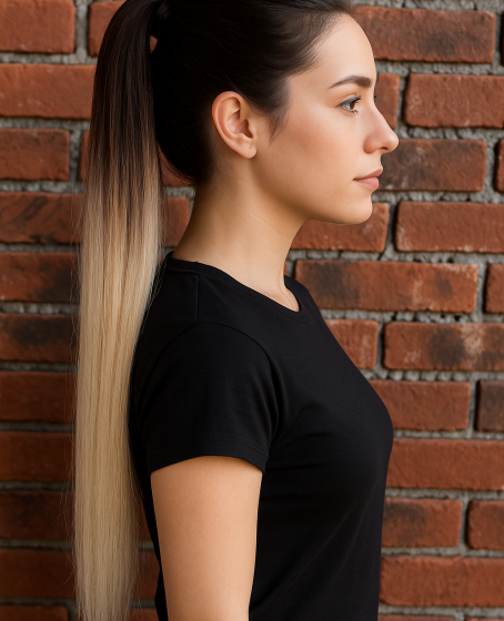 Gerçek saç Bağcıklı cırtlı boyanabilir fönlenebilir At kuyruğu Renk seçenekli