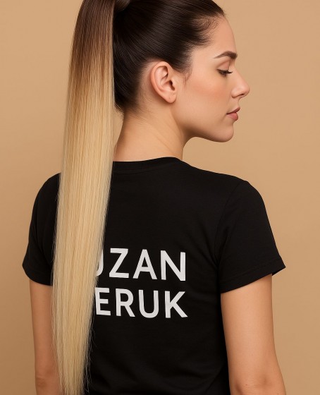 Gerçek saç Bağcıklı cırtlı boyanabilir fönlenebilir At kuyruğu Renk seçenekli