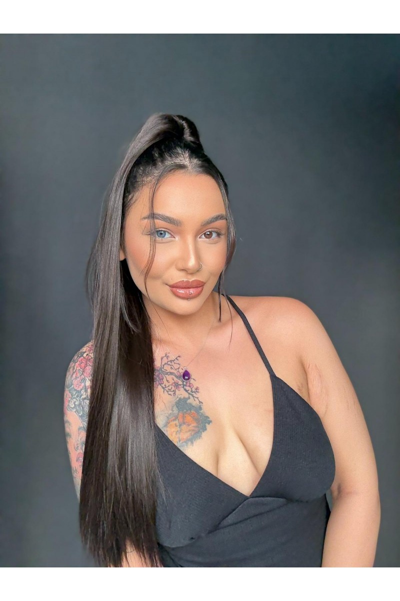 70cm Postiş Tokalı Düz At Kuyruğu - Kahverengi