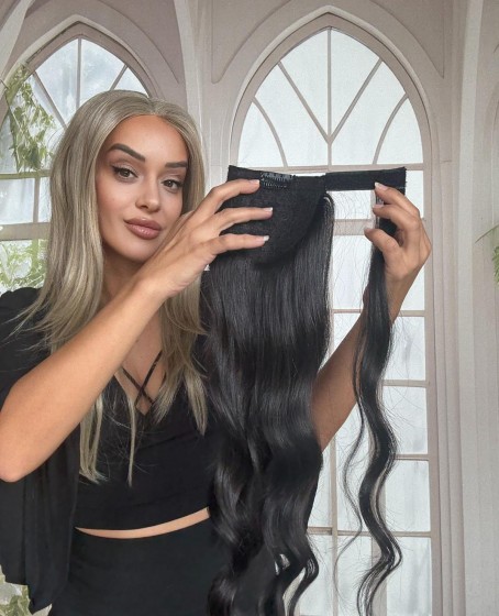 Gerçek Saç At kuyruğu-Bağcıklı Cırtcıtlı Orjinal saç