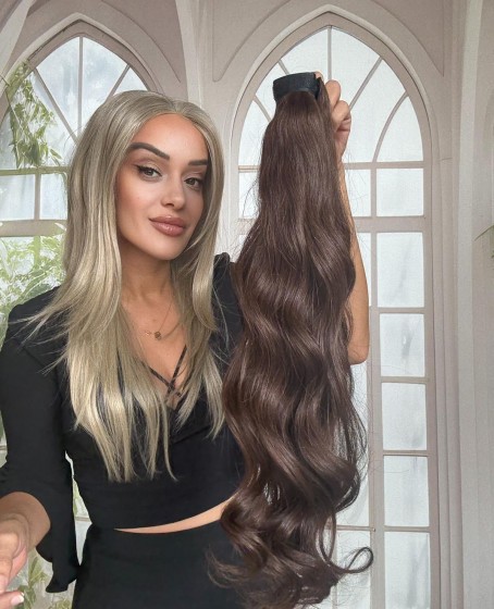 Gerçek Saç At kuyruğu-Bağcıklı Cırtcıtlı Orjinal saç