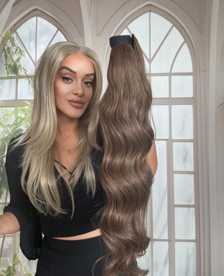 Gerçek Saç At kuyruğu-Bağcıklı Cırtcıtlı Orjinal saç