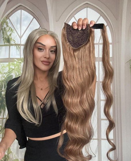 Gerçek Saç At kuyruğu-Bağcıklı Cırtcıtlı Orjinal saç