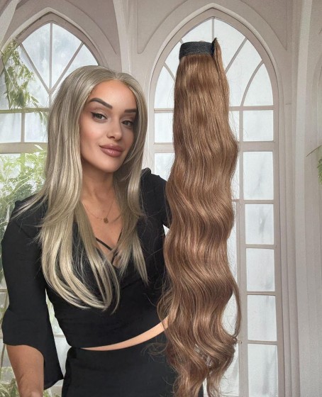 Gerçek Saç At kuyruğu-Bağcıklı Cırtcıtlı Orjinal saç