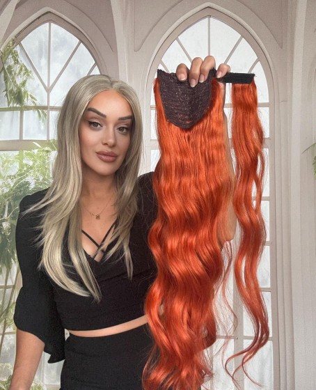 Gerçek Saç At kuyruğu-Bağcıklı Cırtcıtlı Orjinal saç