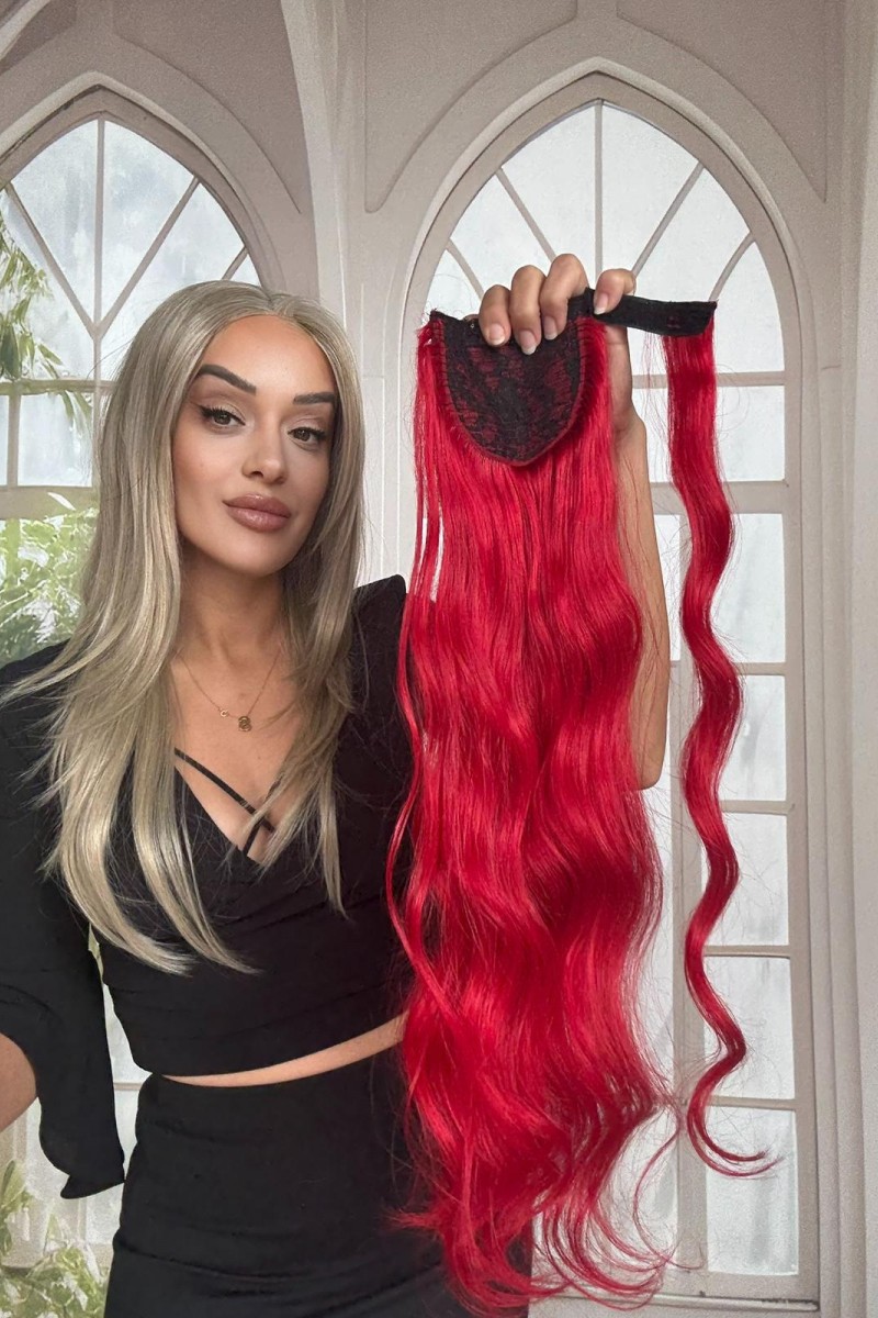 Gerçek Saç At kuyruğu-Bağcıklı Cırtcıtlı Orjinal saç