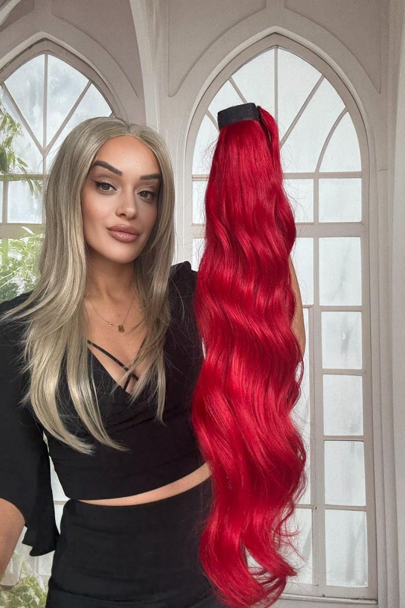 Gerçek Saç At kuyruğu-Bağcıklı Cırtcıtlı Orjinal saç