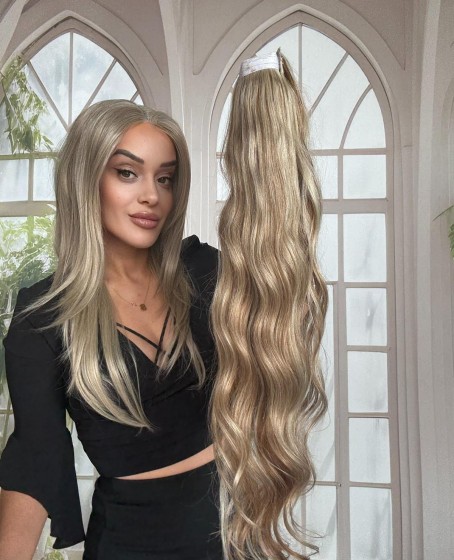 Gerçek Saç At kuyruğu-Bağcıklı Cırtcıtlı Orjinal saç