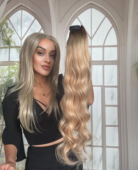 Gerçek Saç At kuyruğu-Bağcıklı Cırtcıtlı Orjinal saç