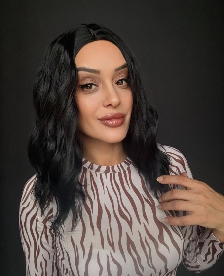 Küt Bob Kesim Tepe kısmı cilt görünümlü medikal peruk