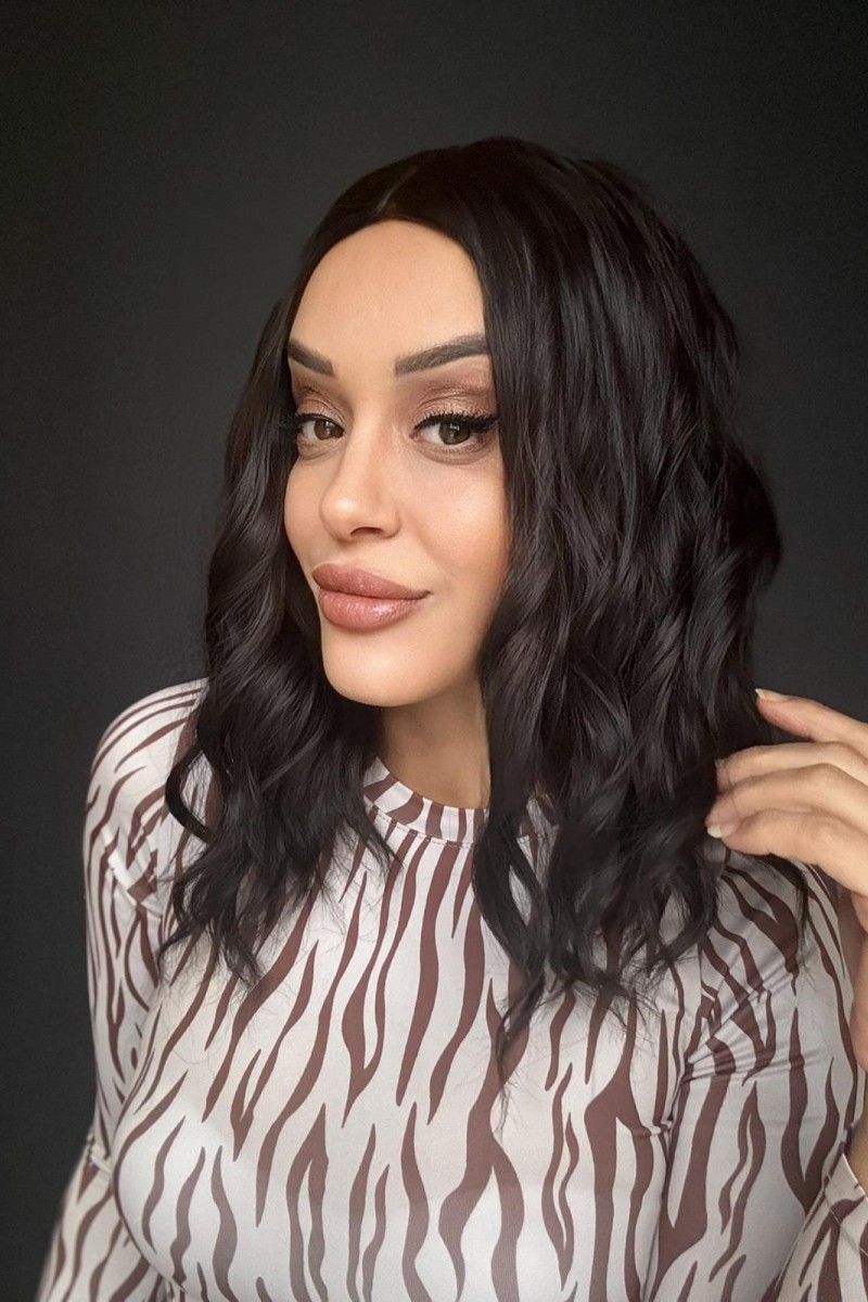 Küt Bob Kesim Tepe kısmı cilt görünümlü medikal peruk