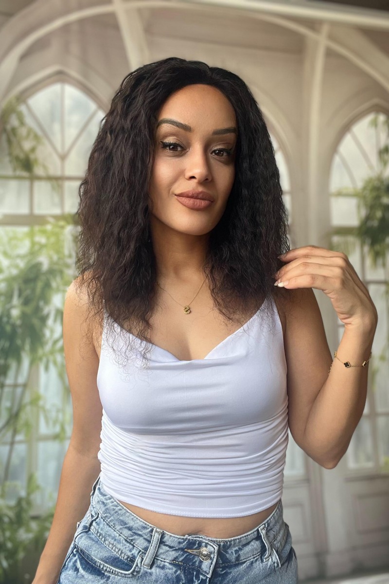 Orjinak kıvırcık tül peruk