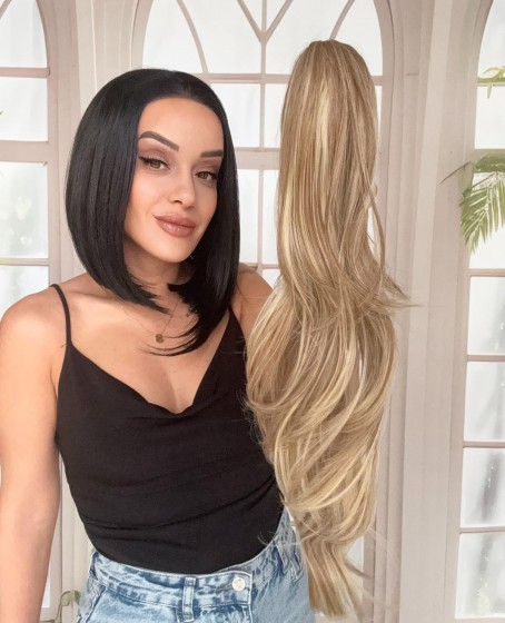 Katlı Kesim Mandallı Postiş Toka At Kuyruğu