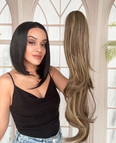 Katlı Kesim Mandallı Postiş Toka At Kuyruğu