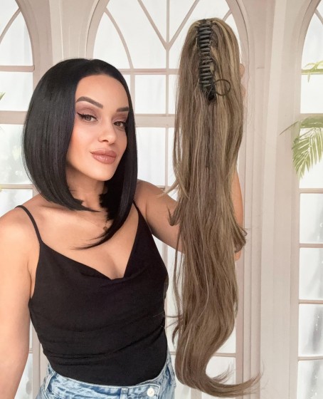 Katlı Kesim Mandallı Postiş Toka At Kuyruğu