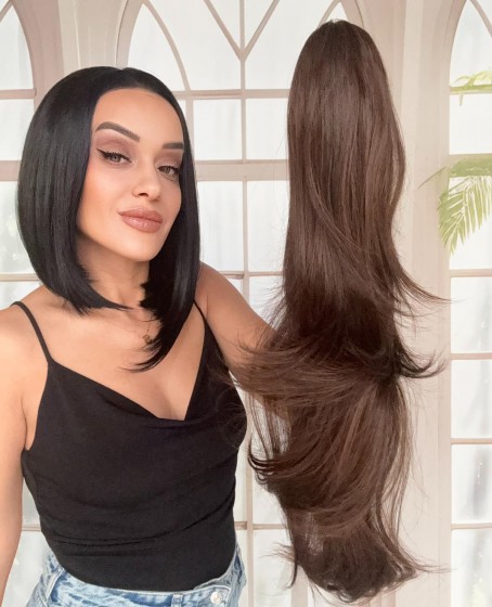 Katlı Kesim Mandallı Postiş Toka At Kuyruğu