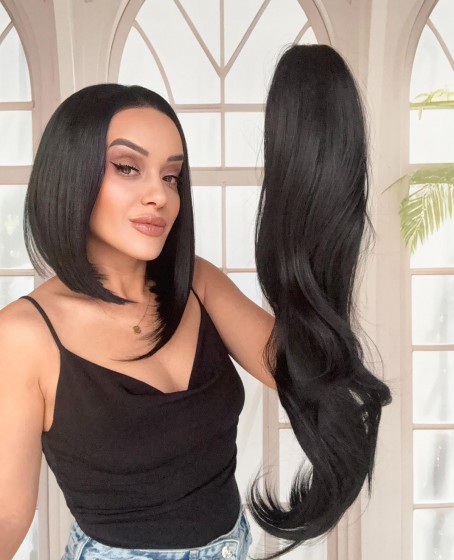 Katlı Kesim Mandallı Postiş Toka At Kuyruğu