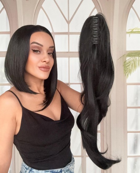 Katlı Kesim Mandallı Postiş Toka At Kuyruğu